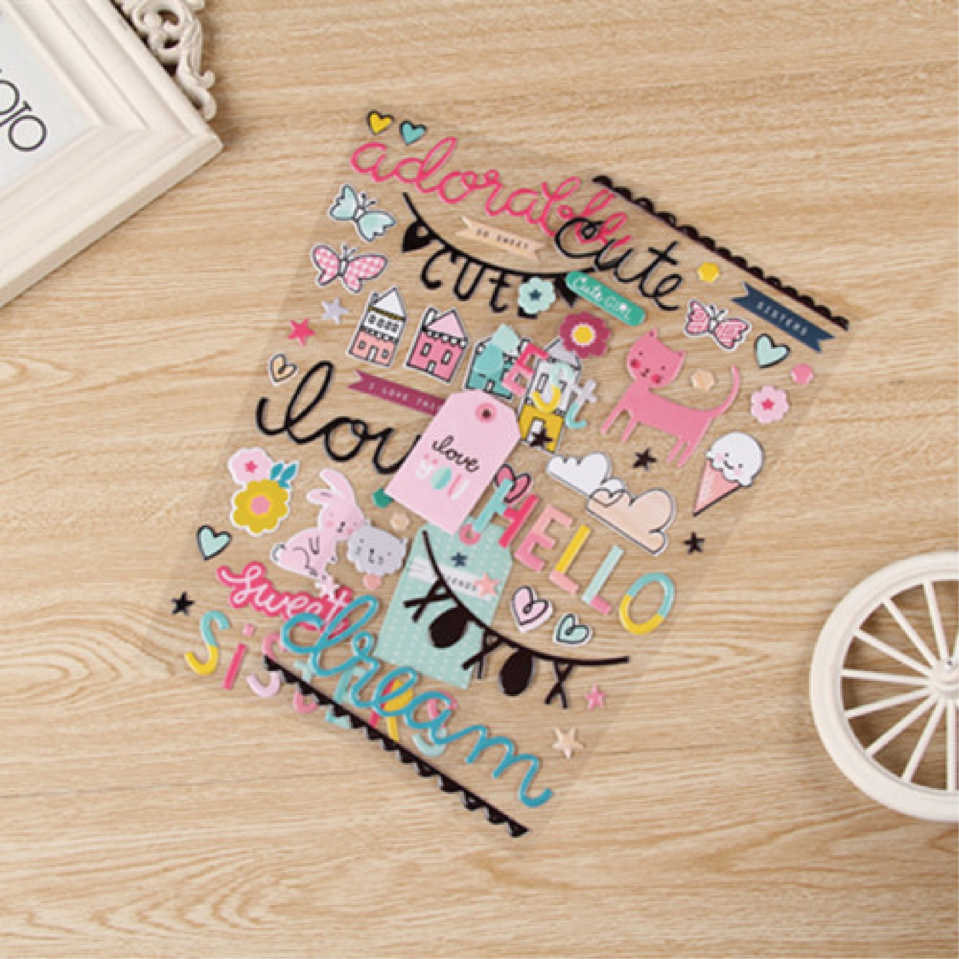 儿童贴纸卡通幼儿园奖励品贴画不干胶粘纸3d泡泡贴新款英文泡泡贴产品图