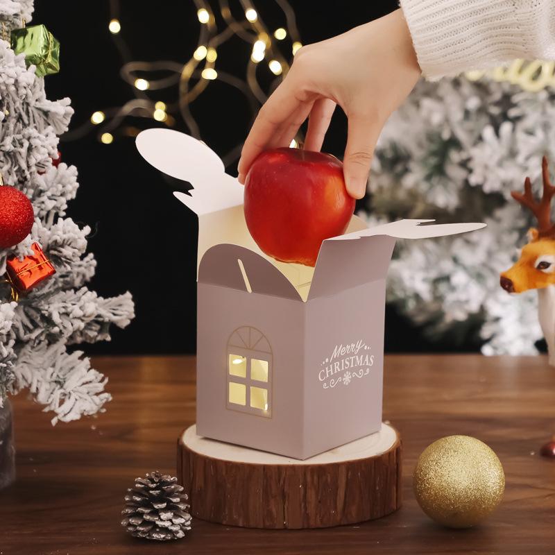 christmas apple box christmas eve apple box cartoon animal christmas eve fruit packaging gift box empty carton christmas box Application Scenario