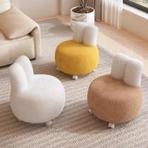 small stool household round low stool solid wood bench fabric soft seats baby chair children cute cartoon sofa stool