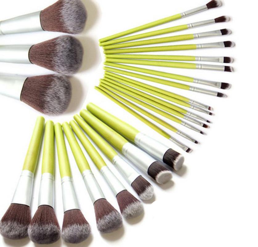 Makeup Brush Foreign Trade 23 Bamboo Makeup Brush Set Green Bamboo Makeup Brush Beauty Tools with Linen
