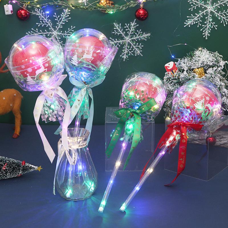 christmas apple box transparent acrylic christmas eve fruit hand stick bounce ball christmas eve christmas eve fruit apple box full figure