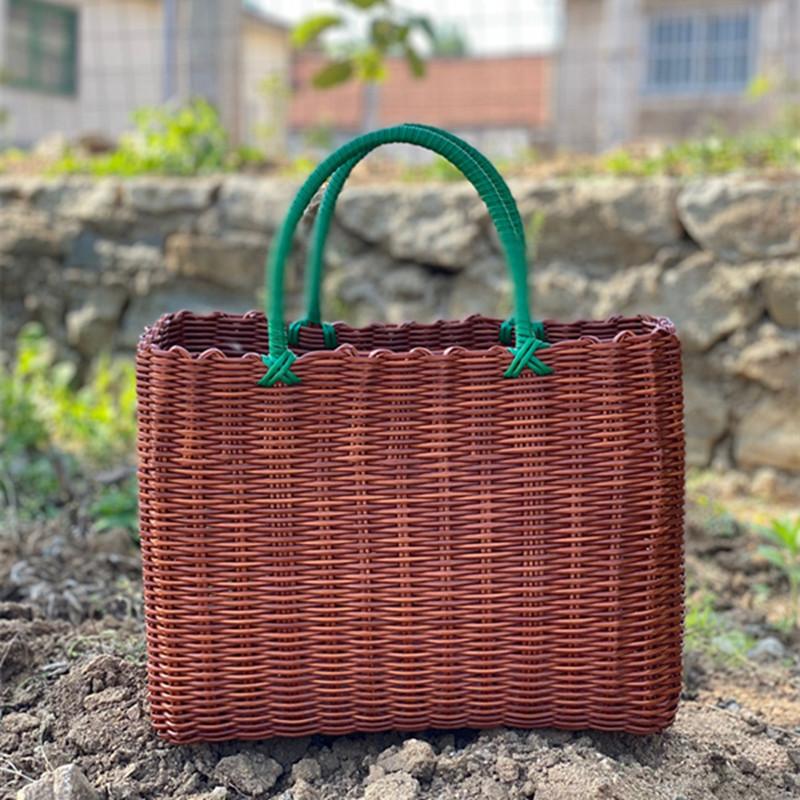 bath basket shopping basket imitation rattan woven bath basket bath blue picnic basket egg basket home shopping basket ins