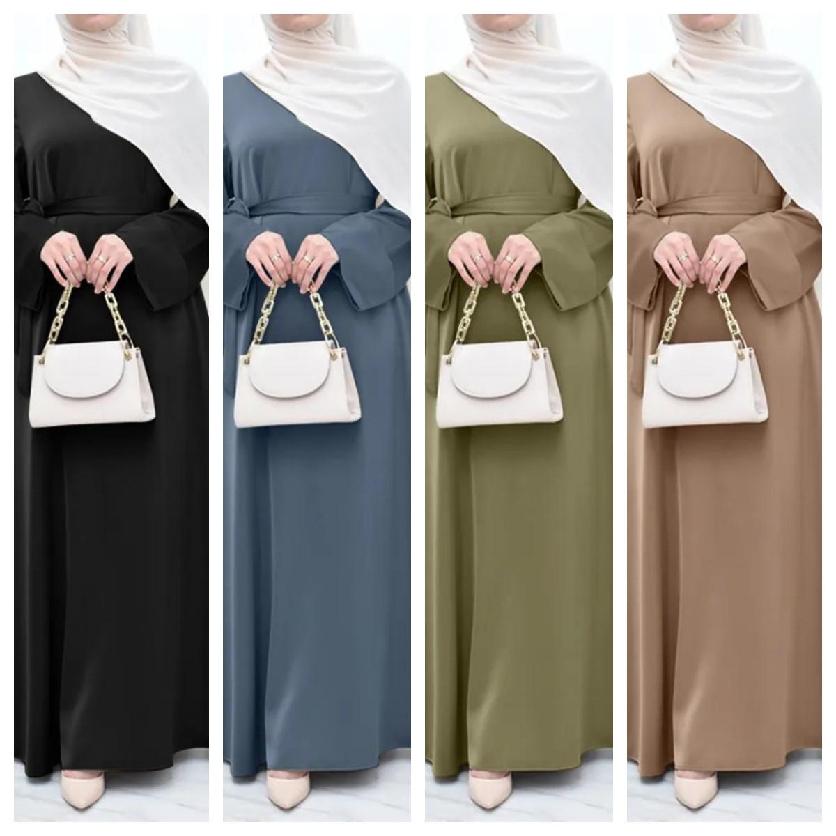 fashion women muslim dress dubai turkey abaya headscarf sundress gilbabu clothing autumn