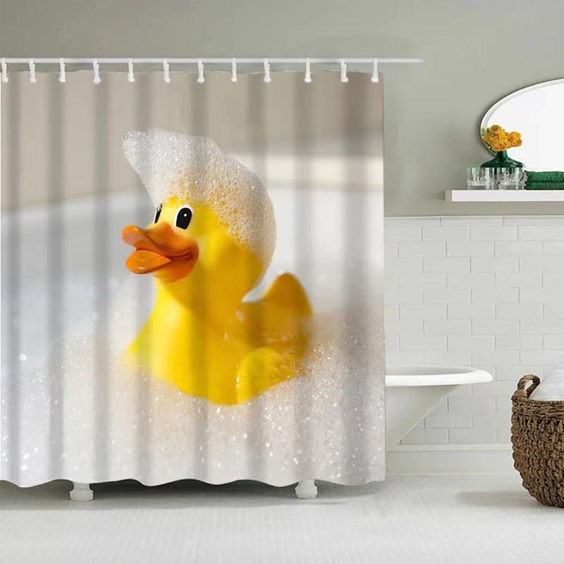 amazon cartoon picture bathroom block bath curtain bathroom shower curtain waterproof mildew-proof easy-clear new polyester material shower curtain
