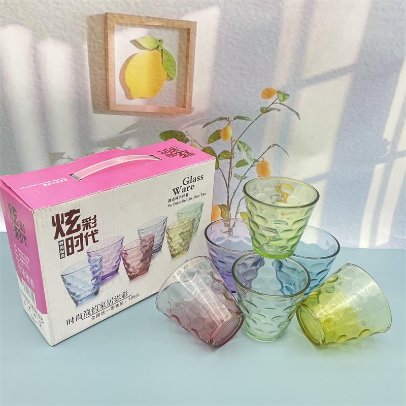 transparent glass home use set raindrop cup tea cup wine cup milk cup juice cup details Picture