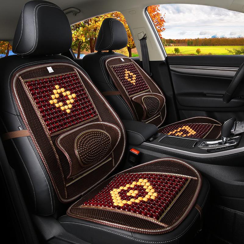 summer wooden bead lumbar support pillow car rear seat cushion four seasons cool pad car seat cover massage waist pad seat cushion back cushion