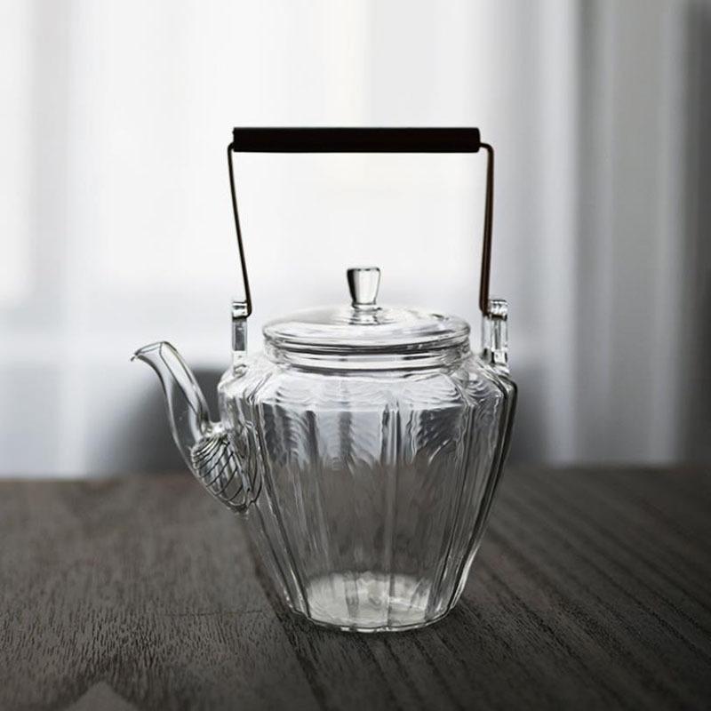 Borosilicate Transparent Glass Scented Teapot Loop-Handled Teapot Teapot for Household Hospitality Teapot Tea Brewing Pot Specification drawing