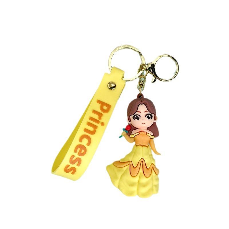Creative Cartoon Beauty and Beast Keychain Cute Beier Princess Beast Prince Key Chain Men's and Women's Handbags Pendant Item Picture