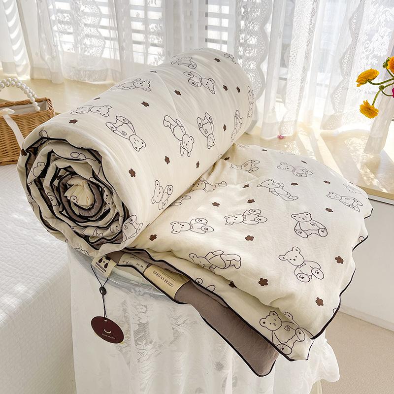 class a double-layer yarn summer blanket soybean fiber summer quilt washed cotton summer air conditioning duvet baby blanket quilt wholesale