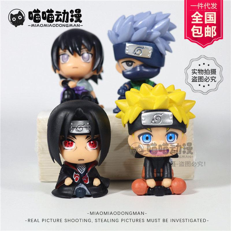 generation/wholesale fire shadow hand office sitting posture naruto kakashi sasuke skunk car decoration blind box anime model