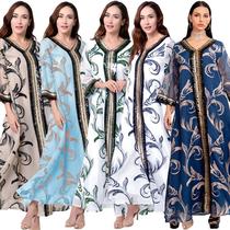Ab003 Amazon Sequined Embroidered Robe Abaya Dubai Muslim Middle East Muslim Women's Clothing Jalabiya
