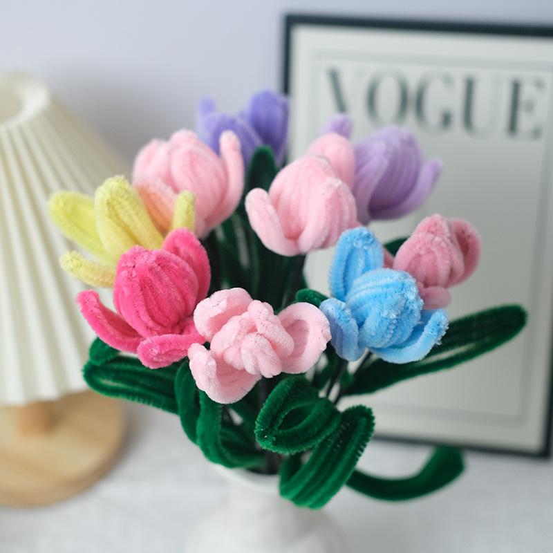 macaron twisted stick simulation tulip decoration diy handmade bouquet office mini decoration artificial flower