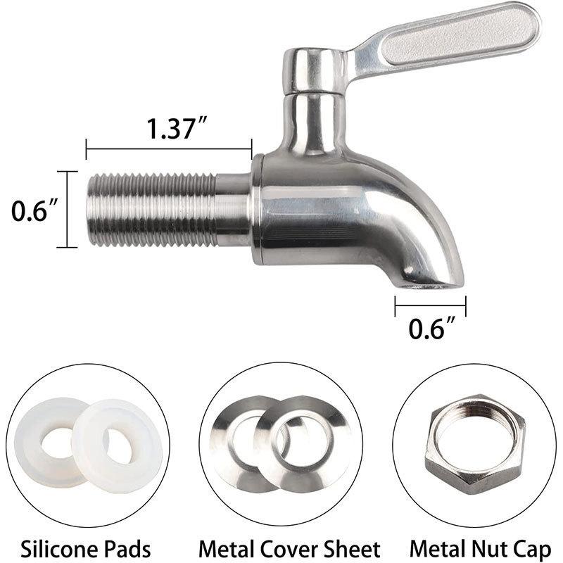 glass wine fermentation jar faucet 304 stainless steel faucet ceramic wine jar water faucet wine jar wine barrel valve switch Specification drawing