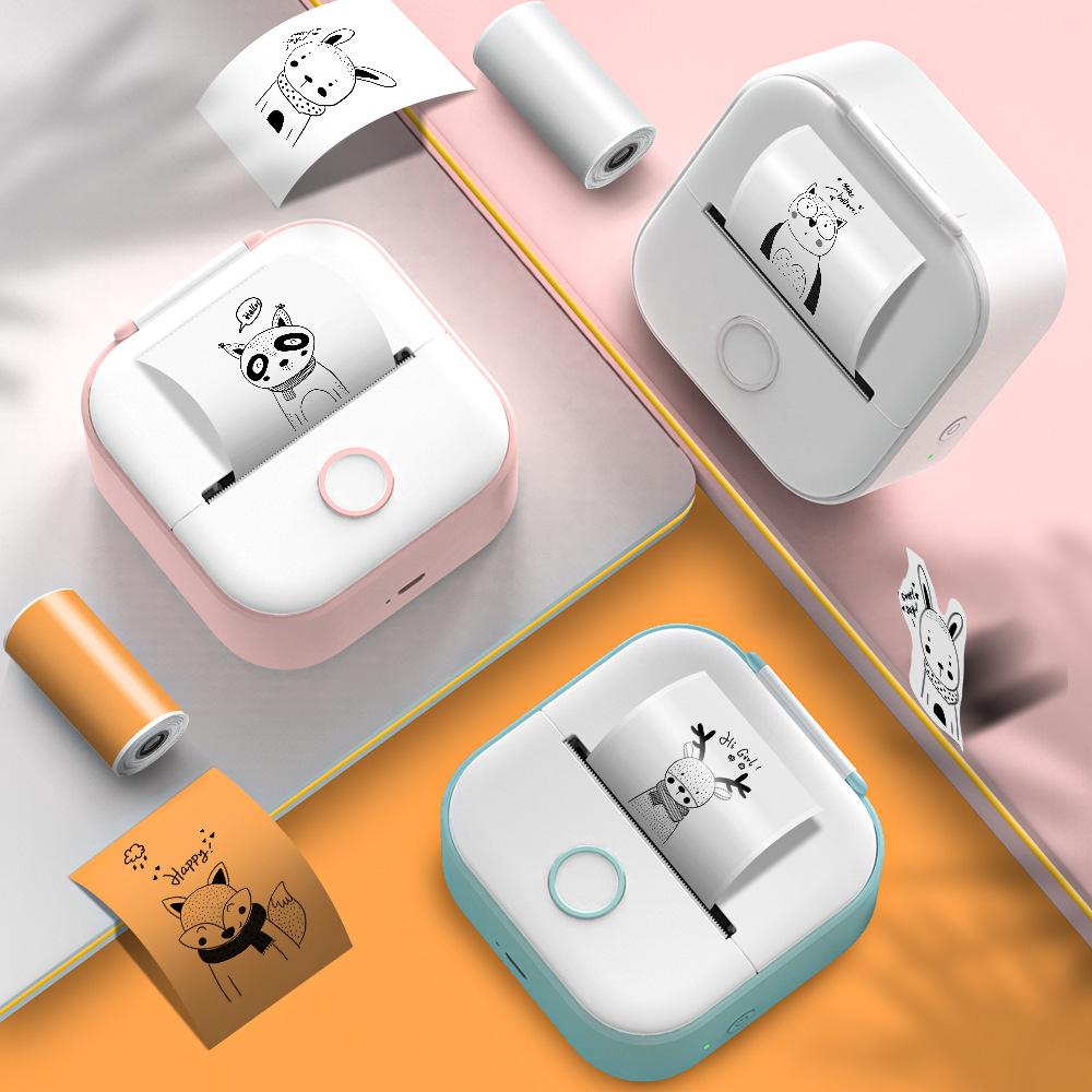 overseas t02 printer hd portable bluetooth household small mobile phone pocket mini wrong printer
