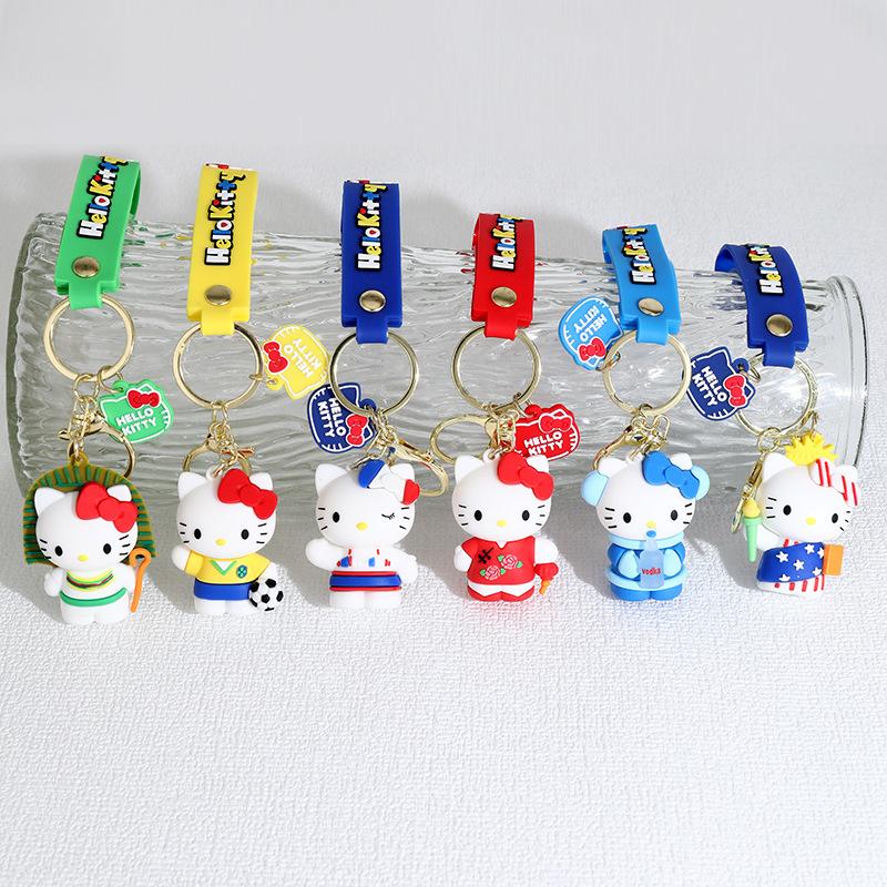 new cartoon crossdressing silicone doll keychain pendant couple bags car hellokitty gift