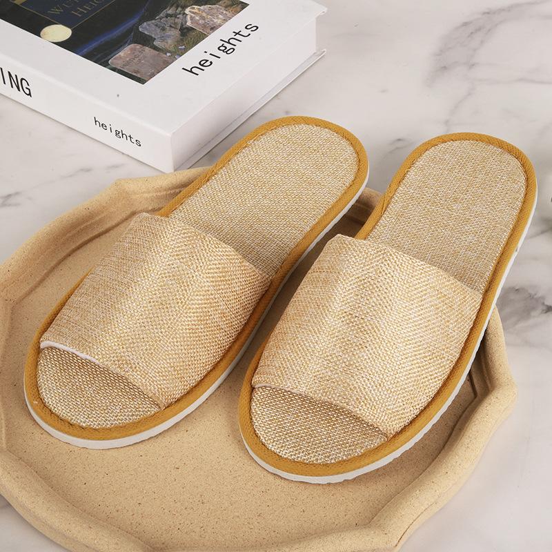 in stock wholesale hotel slippers disposable linen cotton thickened non-slip bed & breakfast beauty salon hotel slippers Specification drawing