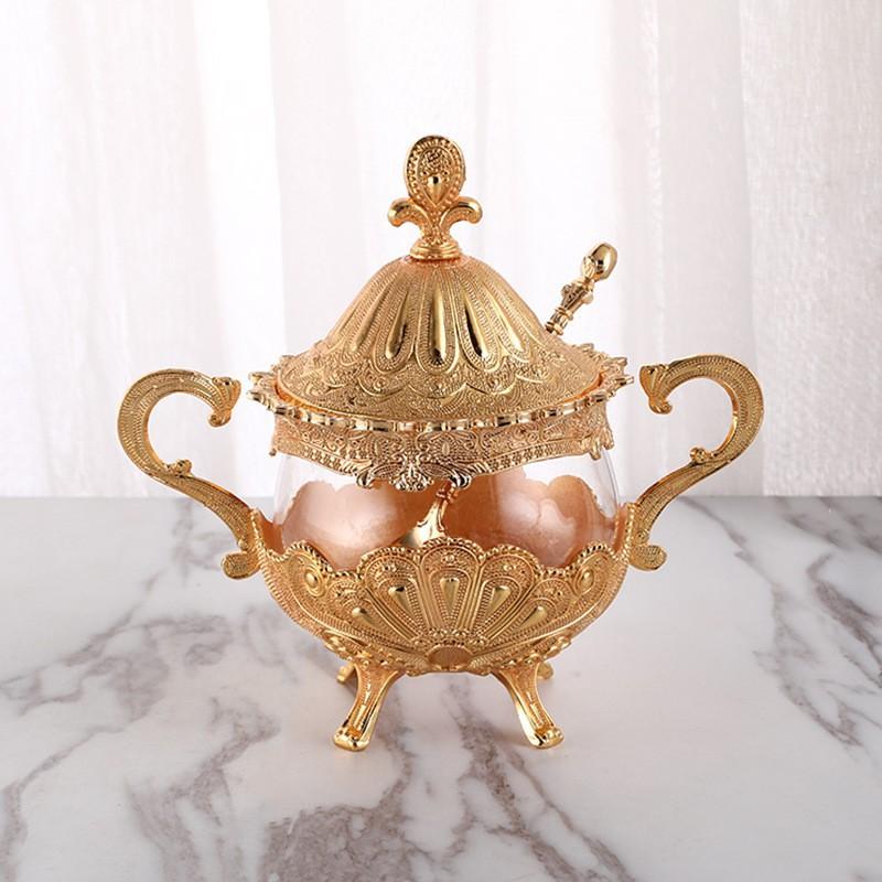 european-style white sugar candy bottle creative fashion candy bottle restaurant kitchen daily necessities golden peacock grain sugar bottle