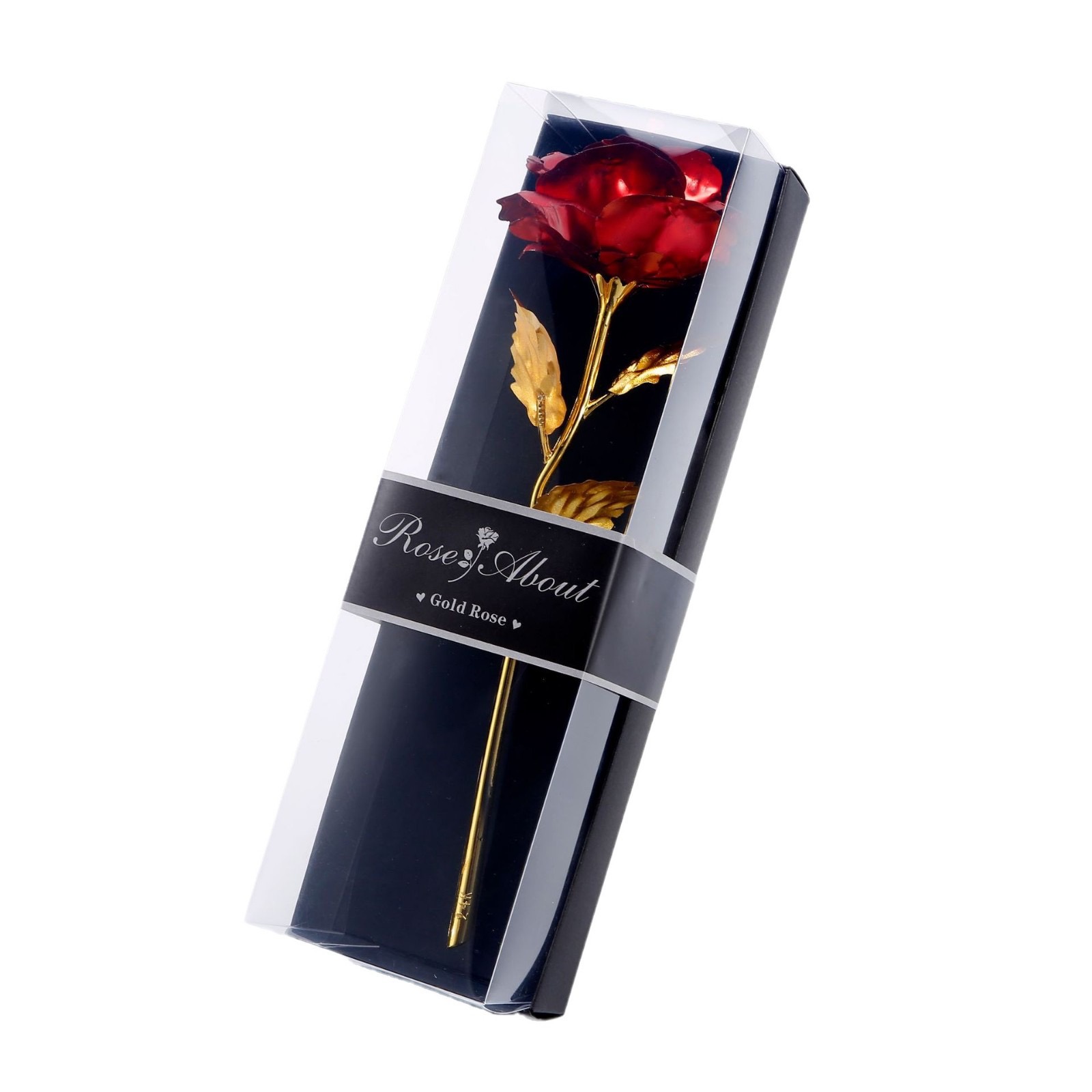 情人节教师节永生花玫瑰 金箔花成品单支仿真跨境