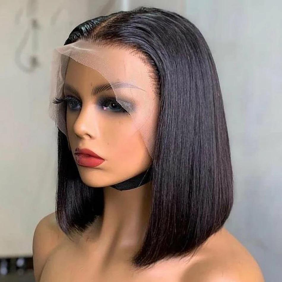 12 vietnam bone straight bob human hair wigs front lace wig sheath