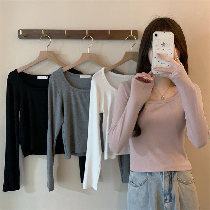 De Velvet Double-Sided Bottoming Shirt Women's Autumn 2023 New Warm Inner Wear Blouse Slim Slimming Outerwear Long-Sleeved T-shirt  Application Scenario
