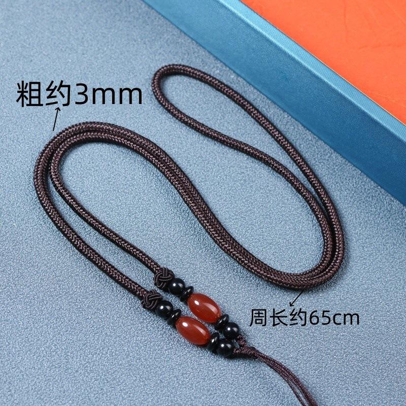 pendant rope necklace rope pendant rope beeswax pendant necklace rope crystal amber emerald jade pendant lanyard wholesale details Picture