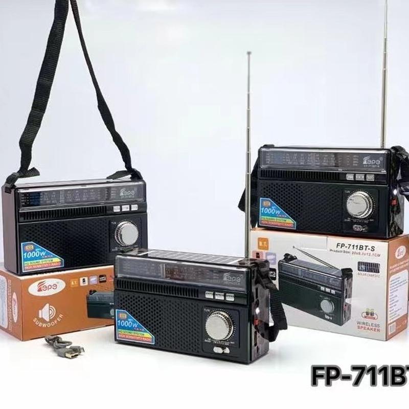 fp-711bt-s radio bluetooth audio fm muitiband radio emergency led lighting solar energy