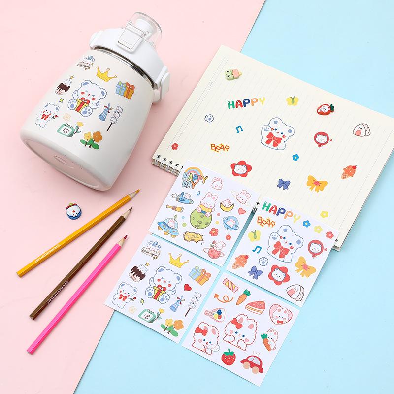 cartoon stickers cup stickers waterproof transparent big belly cup thermos cup daily necessities stickers hand account account cute stickers