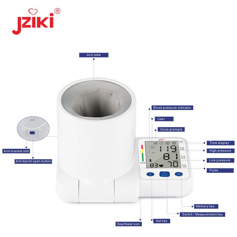 new tunnel arm tube electronic sphygmomanometer lcd large screen foreign trade electronic blood pressure meter medical household one-click test Specification drawing