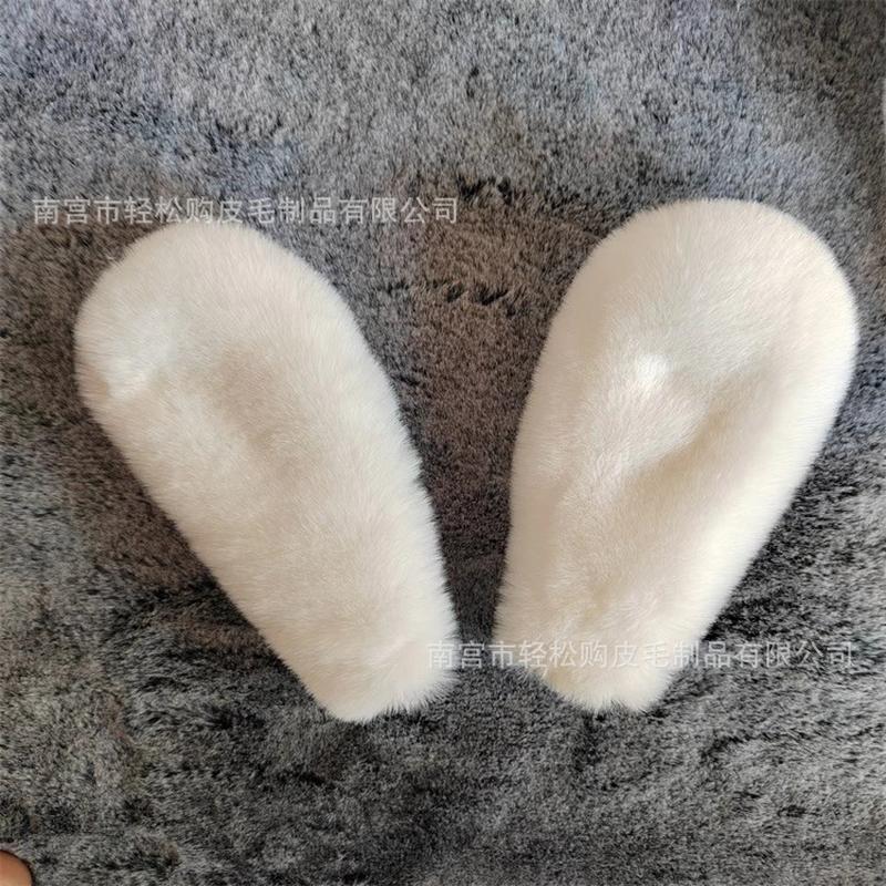 White Plush Rabbit Ears Hair Ring Ears Internet Celebrity Ears Headdress Accessories Bridal Bouquet Ears Bouquet Rabbit Ears