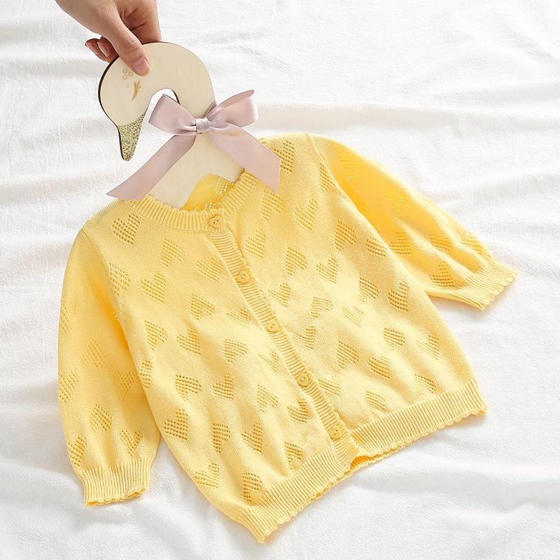 baby air conditioning shirt summer baby knitted cardigan thin little girl coat sun protection clothing versatile