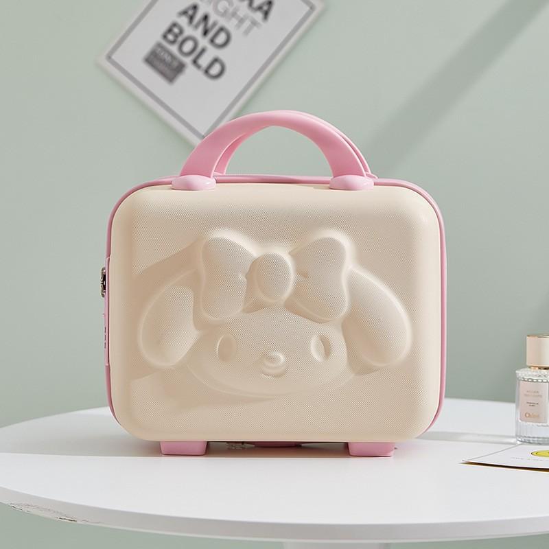 Long Eared Rabbit Suitcase Cute Bowknot 14-Inch Mini Luggage Cosmetic Case Hand Gift Box Zipper Marriage Suitcase