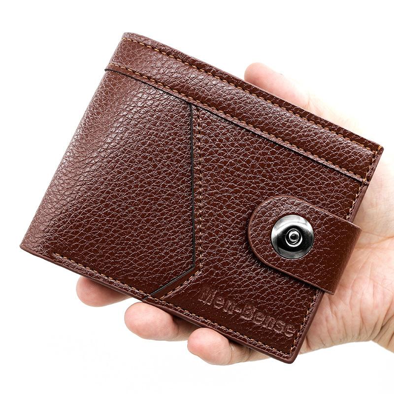 新款男士钱包韩版休闲男士短款磁扣钱包时尚大容量多卡位男士钱夹