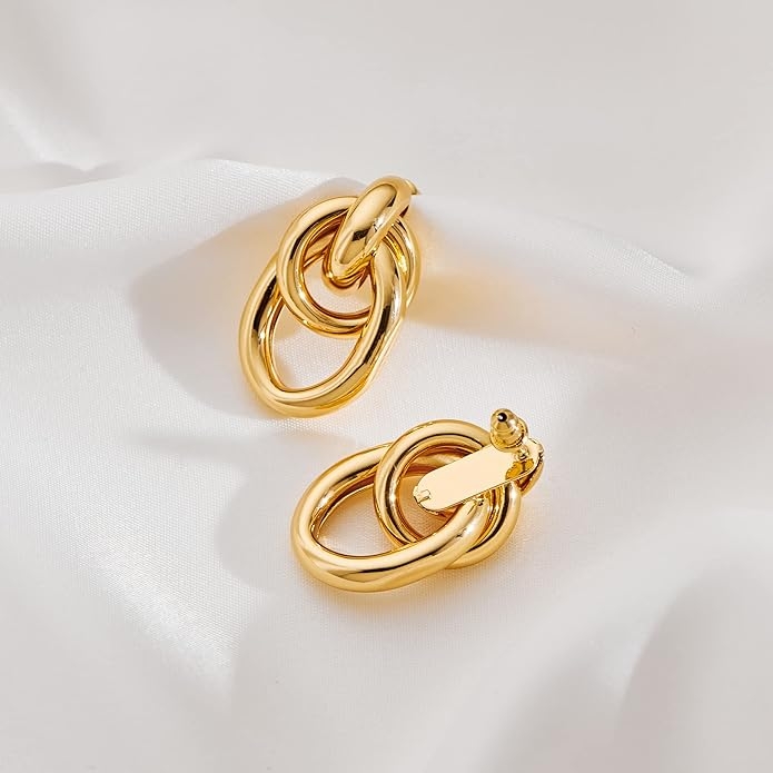 Metal ligero de lujo pendientes concéntricos de alta calidad de sentido de los orejones orejones orejeras colgantes hebillas accesorios joyas mujeres comercio exterior transfronterizo venta caliente Specification image