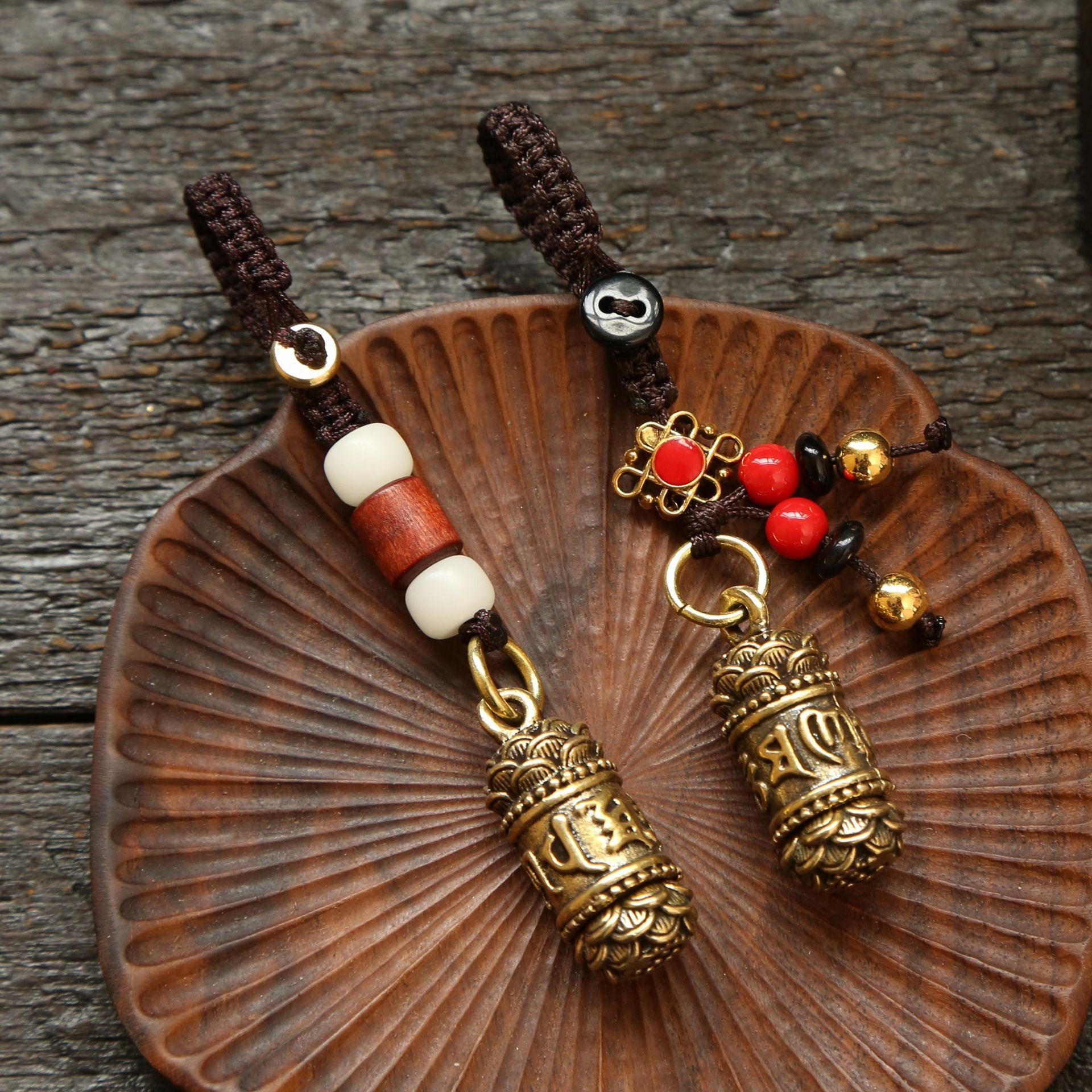brass niche for a statue of the buddha buddha lotus key ring pendant car key men and women bag pedants hangings ornament accessories