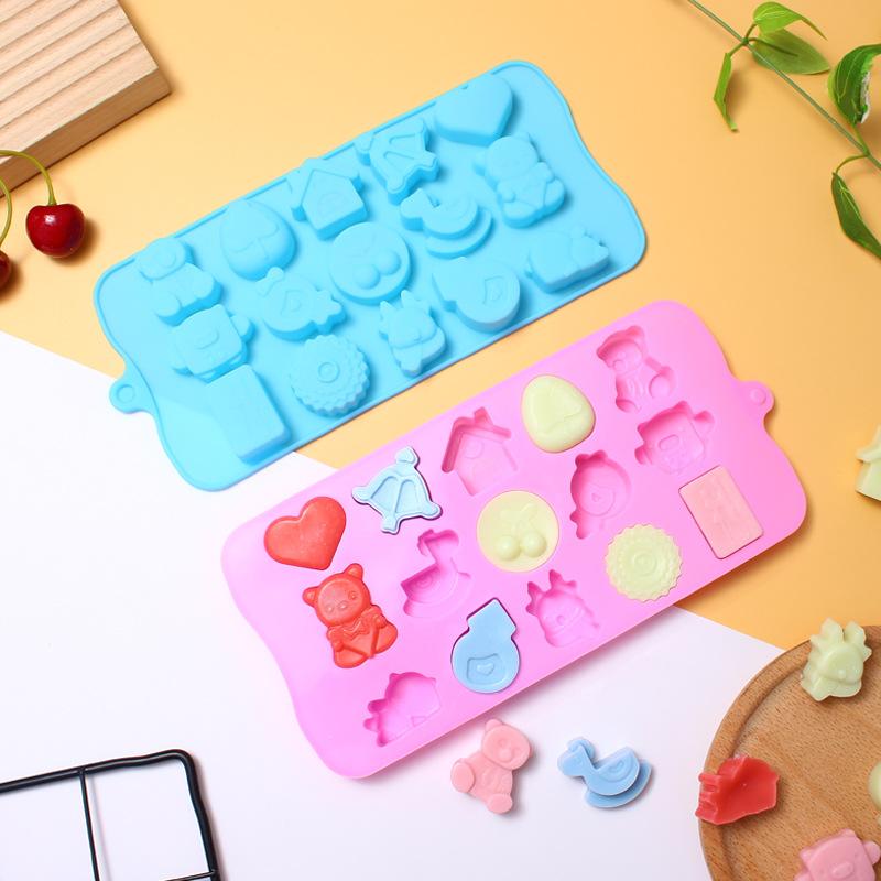 amazon new 15 even cartoon qq candy epoxy mold food grade soft candy chocolate jelly abrasive tools wholesale