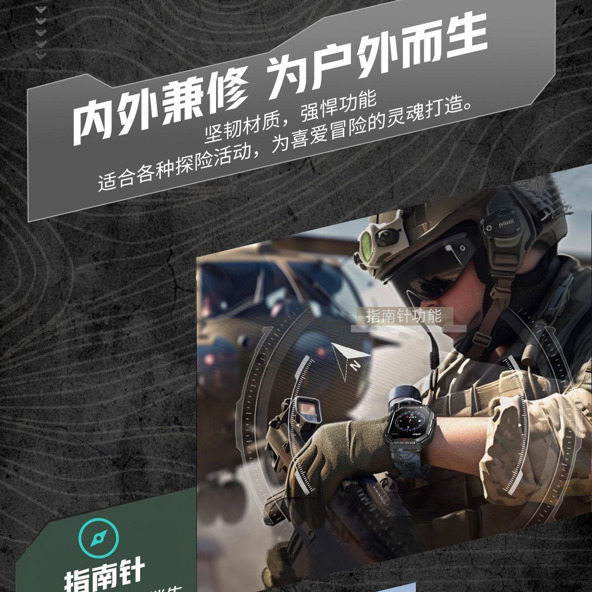 new kr82 smart watch bluetooth calling three-proof outdoor compass real-time pressure needle heart rate blood oxygen monitoring Application Scenario