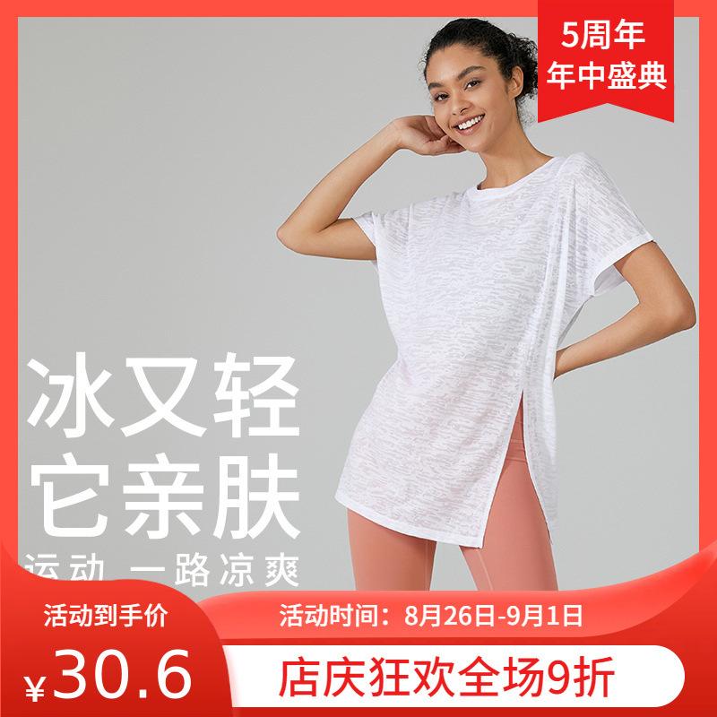 2024 loose blouse sports top thin yoga clothes quick-drying running thin short-sleeved t-shirt fitness clothes for women