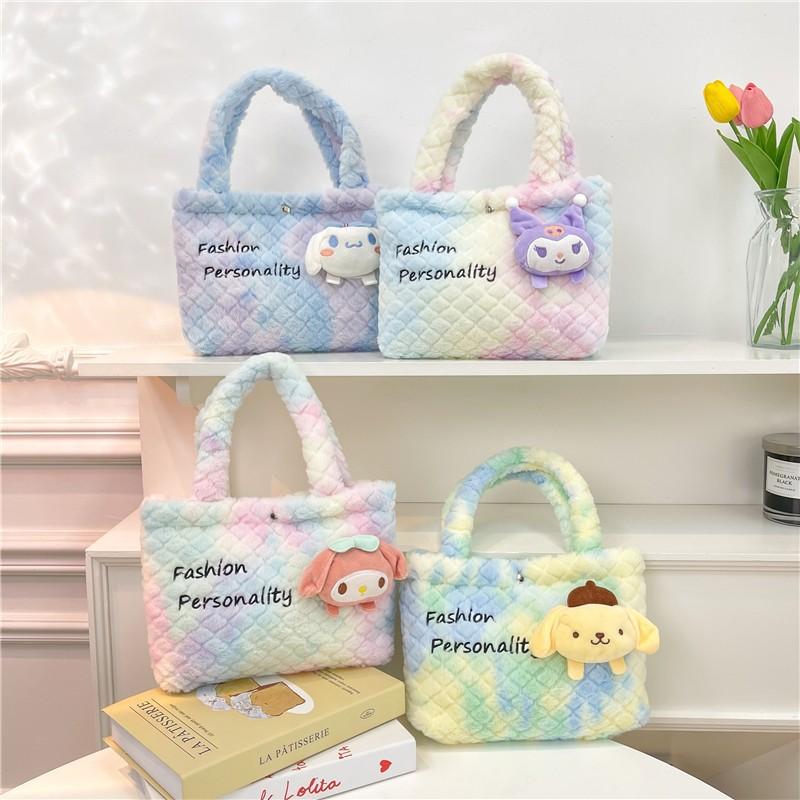 sanrio plush hand-carrying bag clow m cinnamoroll babycinnamoroll doll bag cute cartoon my melody toy bag doll bag