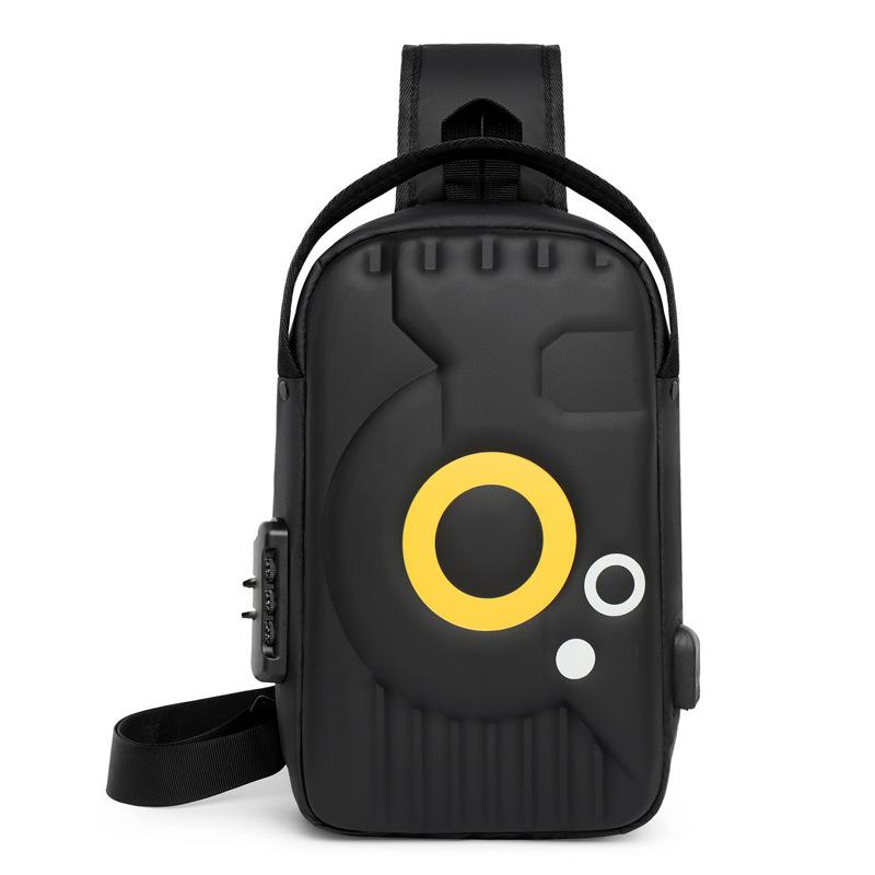 chest bag men's messenger bag men's high-grade password lock anti-theft trendy one-shoulder bag hard case motorcycle bag cycling bag