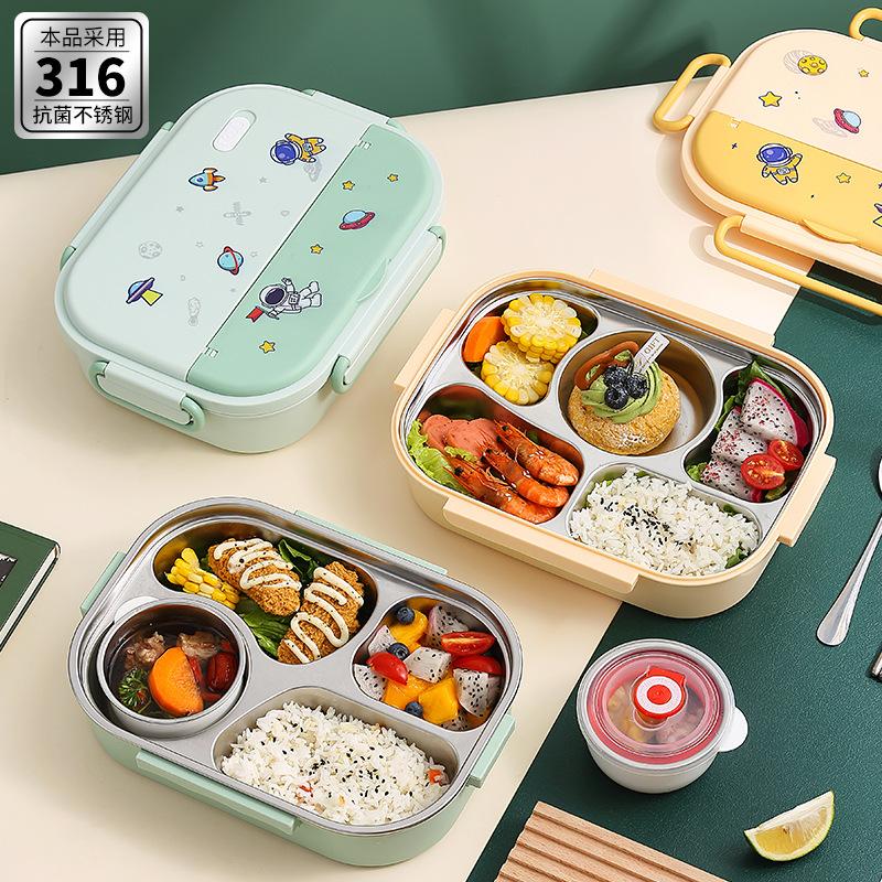 316 stainless steel insulated lunch box for primary school students food grade children's compartment lunch box for men and women