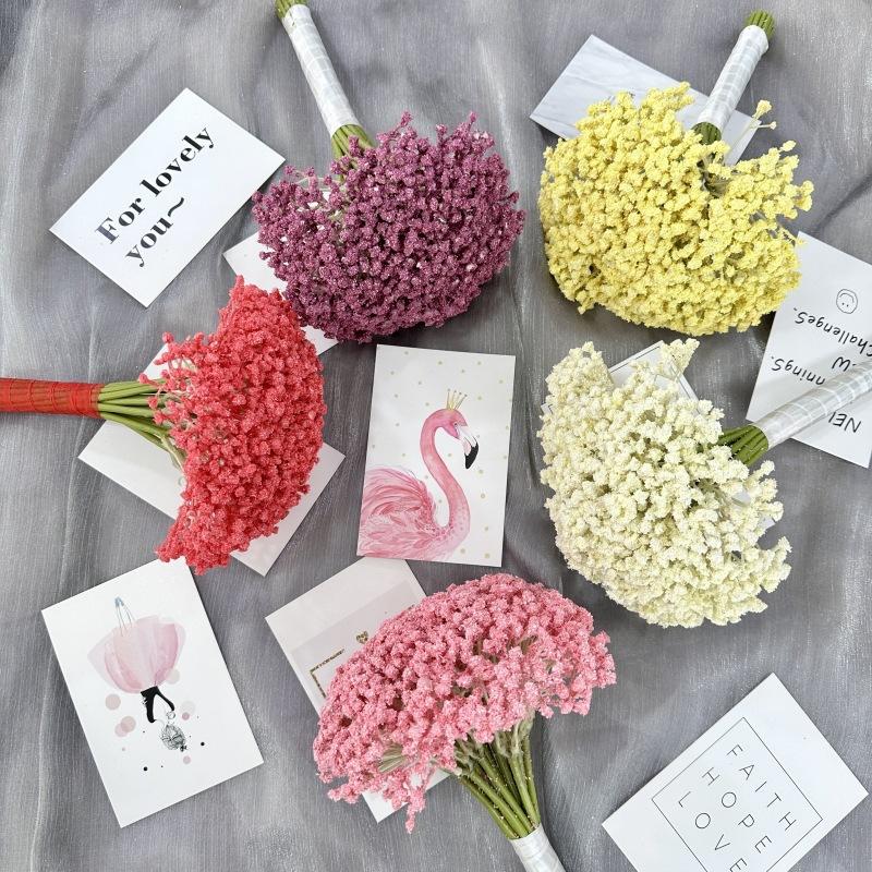 New All-Rice Flower Material Starry Simulation Bridal Bouquet Wedding Ceremony on-Site Creative Bridal Bouquet New Product Wholesale