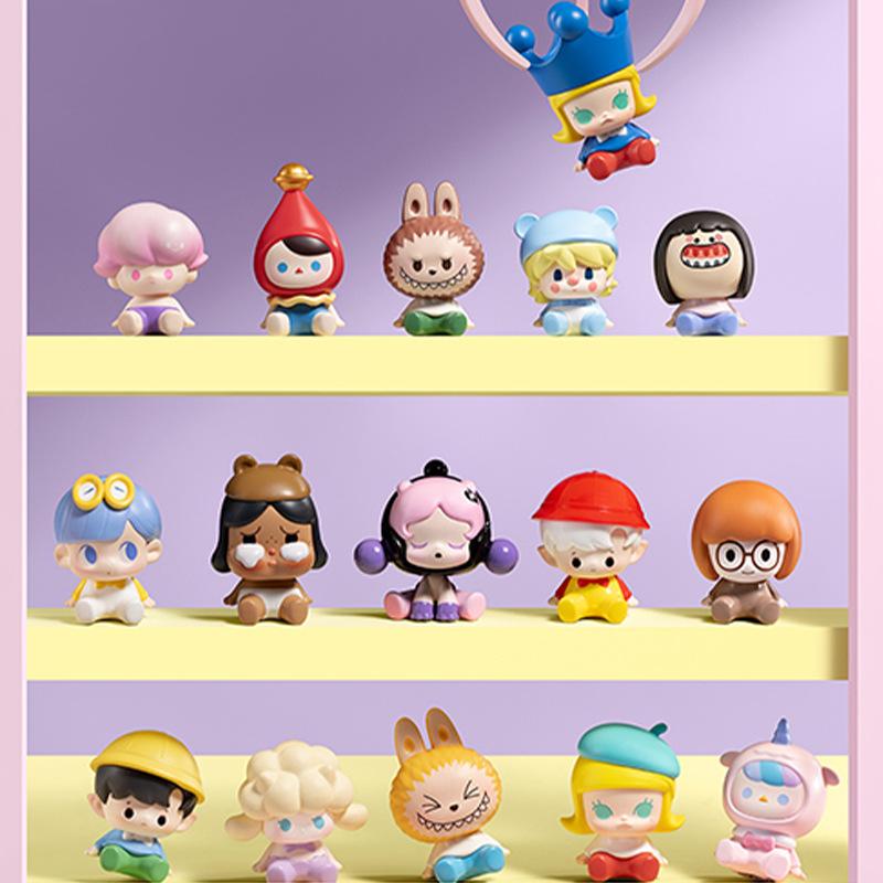 genuine goods popmart pop mart cute tablets sitting posture regimented rows little doll gift decoration car decoration blind box