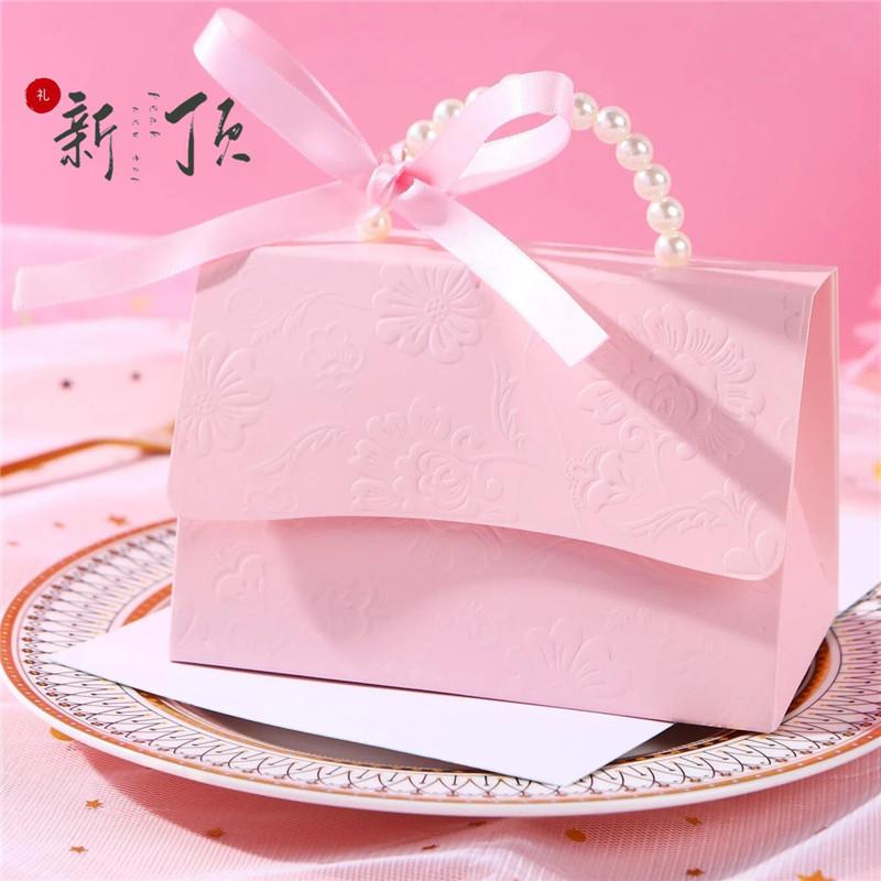 new portable pearl bag wedding candy box wedding gift wedding candies box wedding candy bag box wholesale