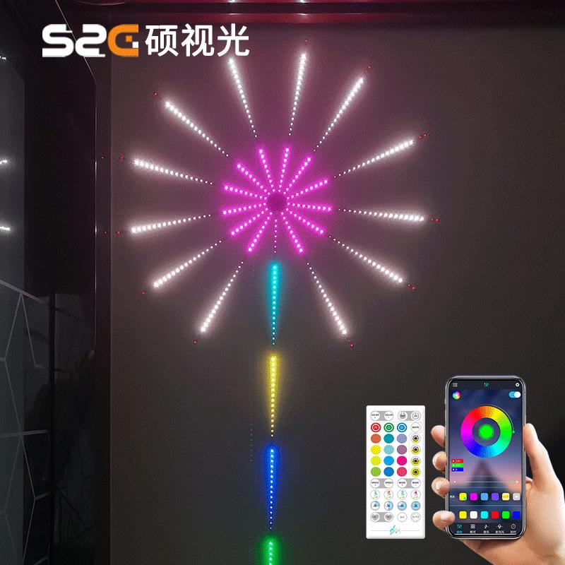 magic color smoke lamp christmas decoration led music running water horse explosion light bar bluetooth full color smoke lamp strip