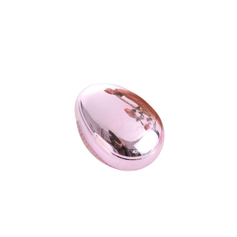 electroplated abs beauty hair comb brightening powder golden massage hair care comb glossy plastic egg comb Item Picture