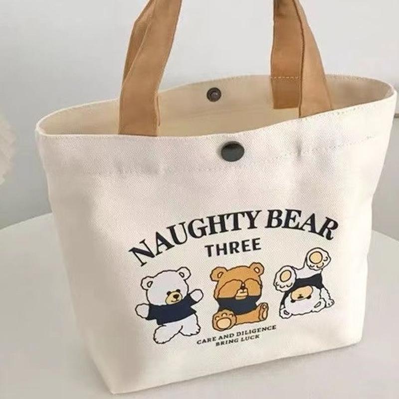 帆布包百搭女学生饭盒袋简约手提袋小提袋上班族饭袋便当包小拎包