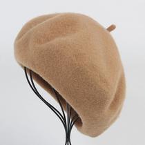 big head circumference wool girl's cap autumn winter all-match plus size beret 60cm flat french style beret size l hat