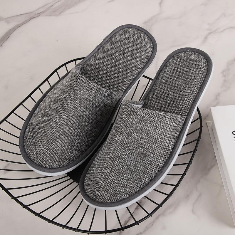 in stock wholesale hotel slippers disposable linen cotton thickened non-slip bed & breakfast beauty salon hotel slippers Application Scenario