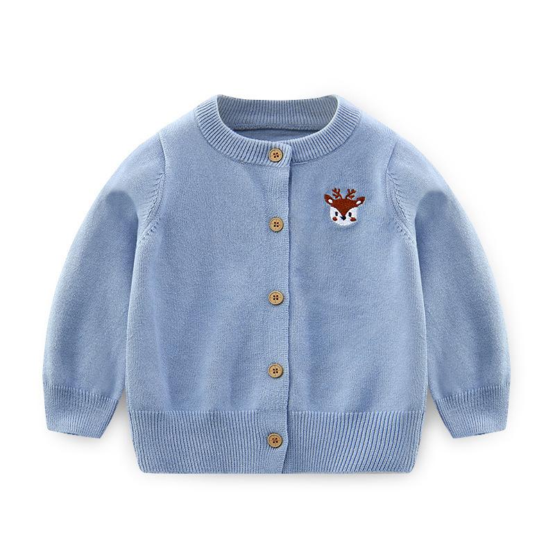 soft ins style simple children's knitted sweater autumn and winter baby knit cardigan solid color class a baby sweater cardigan