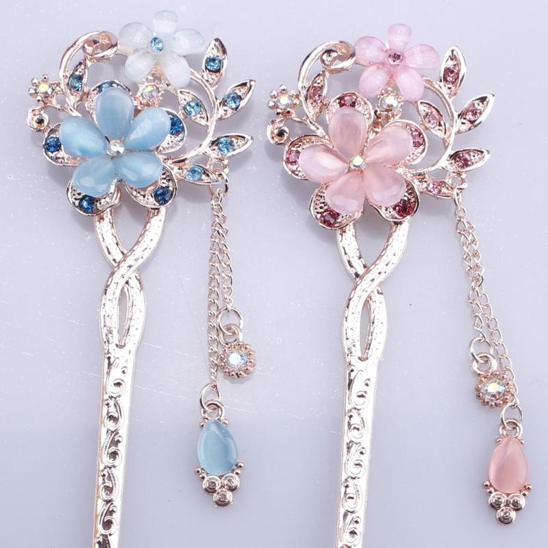 hot sale hairpin opal love and hate classical hair clasp updo hair accessories ethnic style headdress factory direct sales cat's eye